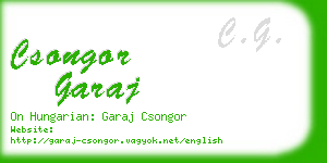 csongor garaj business card